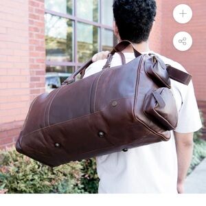 Leather Weekender Mahi Columbus Brown Tote Bag New Shoulder Strap